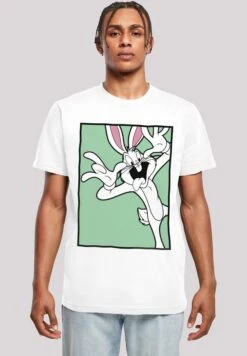 F4NT4STIC Looney Tunes Bugs Bunny Funny Face - T-Shirt Print - White