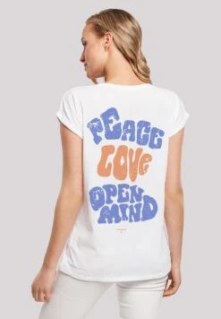 F4NT4STIC Peace Love And Open Mind - T-Shirt Print - Weiß