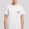 F4NT4STIC Frankreich Flagge Fahne - T-Shirt Print - Weiß -F4Nt4Stic 029eab67921846c192d439688cd5435a