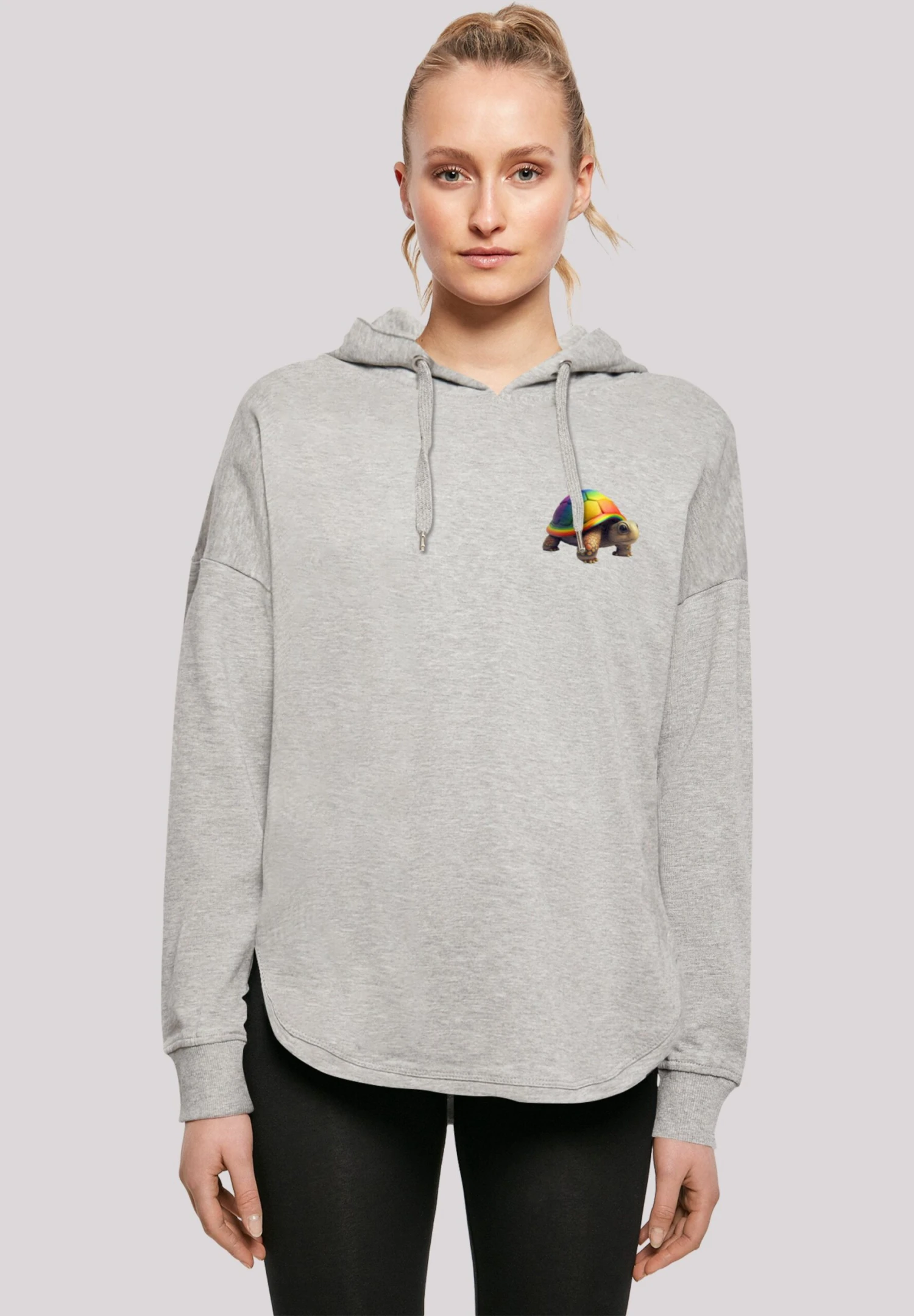 F4NT4STIC Rainbow Turtle- Hoodie - Grey 3 F4NT4STIC Rainbow Turtle- Hoodie - Grey