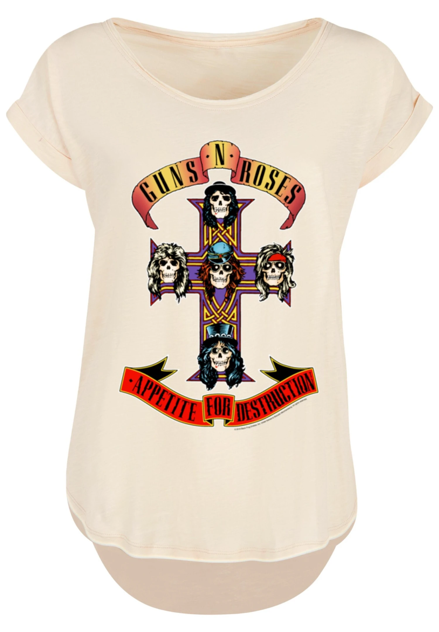 F4NT4STIC Guns 'N' Roses Band Appetite For Destruction - T-Shirt Print - Whitesand 8 F4NT4STIC Guns 'N' Roses Band Appetite For Destruction - T-Shirt Print - Whitesand - Afbeelding 6