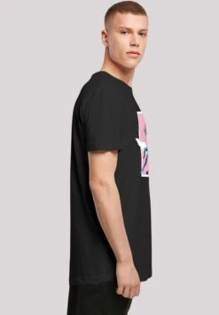 F4NT4STIC Long Cut Marvel Comics Black Widow Roof Jump - T-Shirt Print - Black -F4Nt4Stic 04a9093e9c124486bc86b21779a94ee5