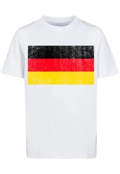 F4NT4STIC Deutschland Flagge Distressed - T-Shirt Print - Weiß -F4Nt4Stic 068573f84c7f4941828663559adf6384
