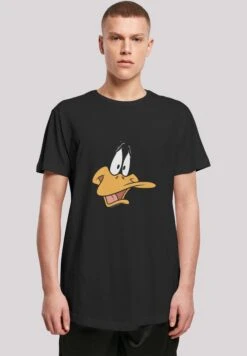 F4NT4STIC Looney Tunes Daffy Duck Face - T-Shirt Print - Black