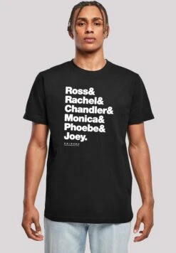 F4NT4STIC Friends Ross RachelChandlerMonicaPhoebeJoe - T-Shirt Print - Black