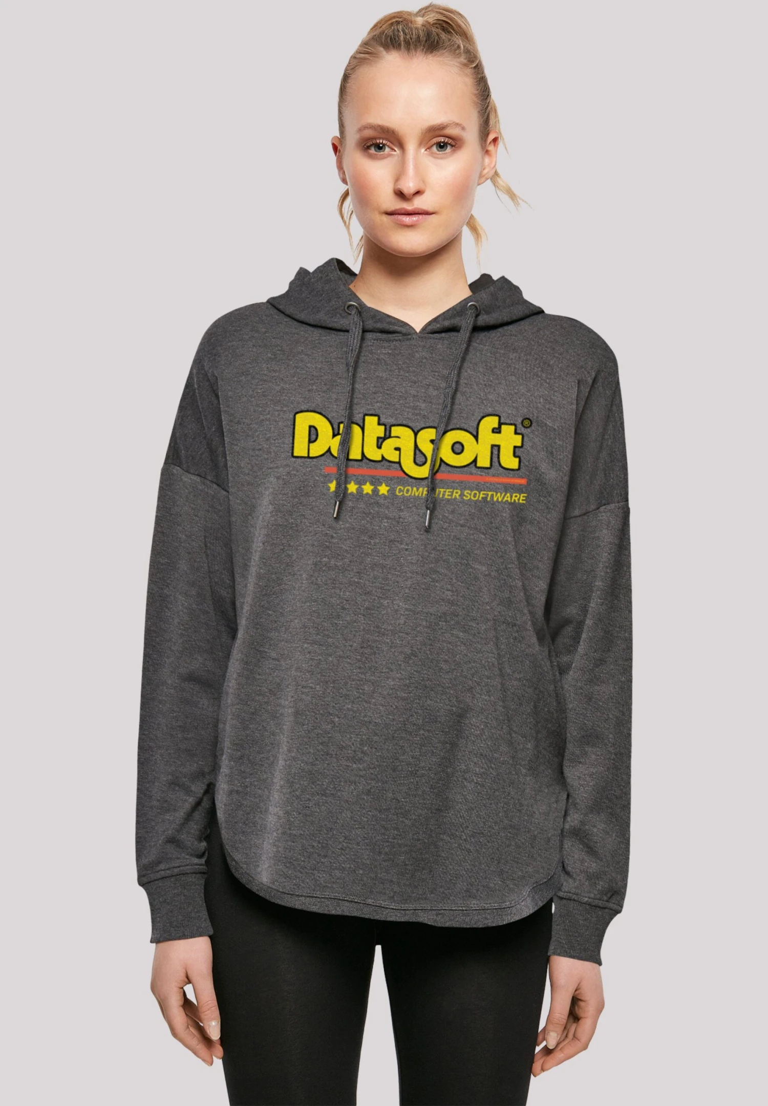 F4NT4STIC Retro Gaming Datasoft Logo- Hoodie - Charcoal 3 F4NT4STIC Retro Gaming Datasoft Logo- Hoodie - Charcoal