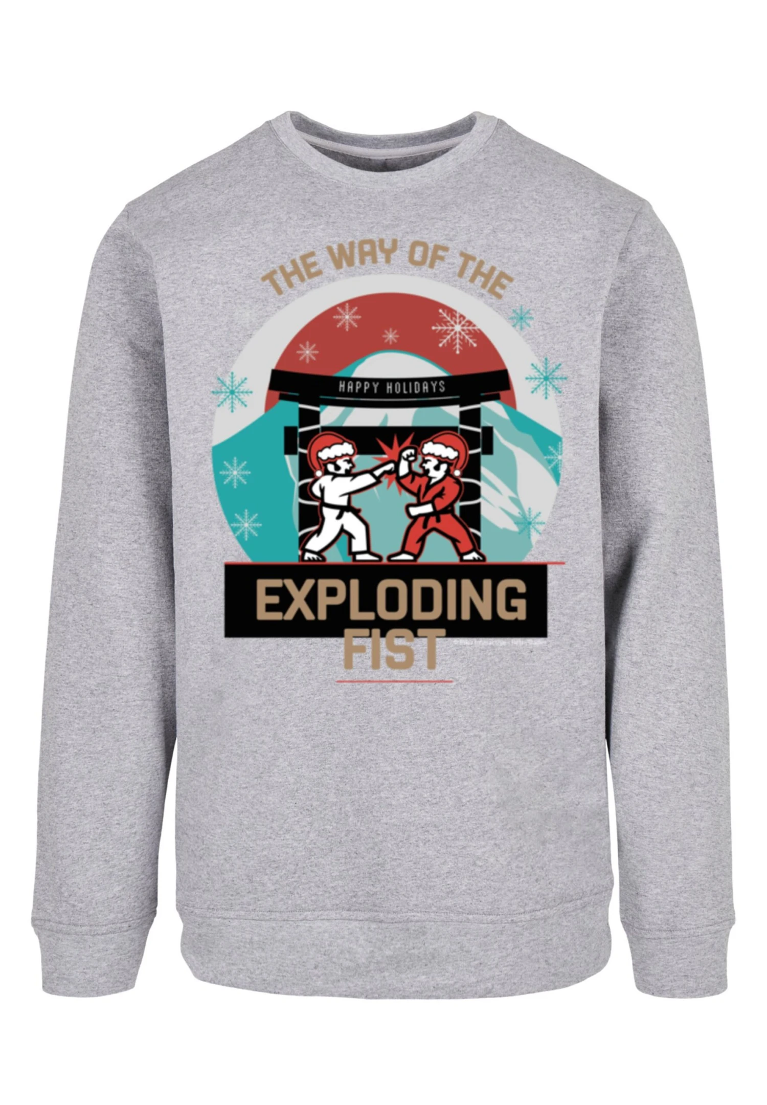 F4NT4STIC Retro Gaming Way Of The Exploding Fist Christmas Design - Sweater - Heather Grey 8 F4NT4STIC Retro Gaming Way Of The Exploding Fist Christmas Design - Sweater - Heather Grey - Afbeelding 6
