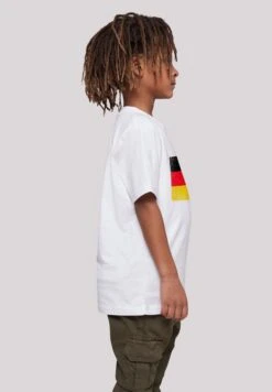 F4NT4STIC Deutschland Flagge Distressed - T-Shirt Print - Weiß -F4Nt4Stic 1276ea62efa048acabf5a347a25e343e