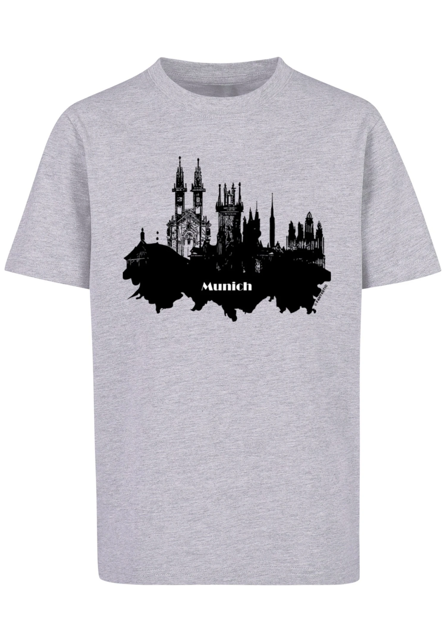 F4NT4STIC Cities Collection - Munich Skyline Unisex - T-Shirt Print - Heather Grey 8 F4NT4STIC Cities Collection - Munich Skyline Unisex - T-Shirt Print - Heather Grey - Afbeelding 6