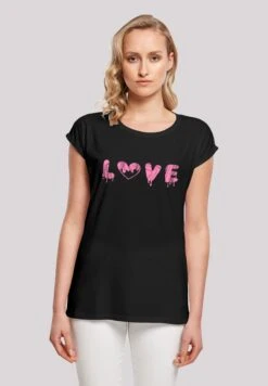 F4NT4STIC Valentinstag Love- T-Shirt Print - Schwarz