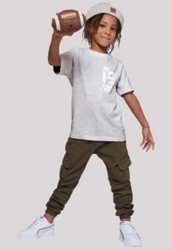 F4NT4STIC Dc Comics Justice League Chest Icons - T-Shirt Print - Heather Grey