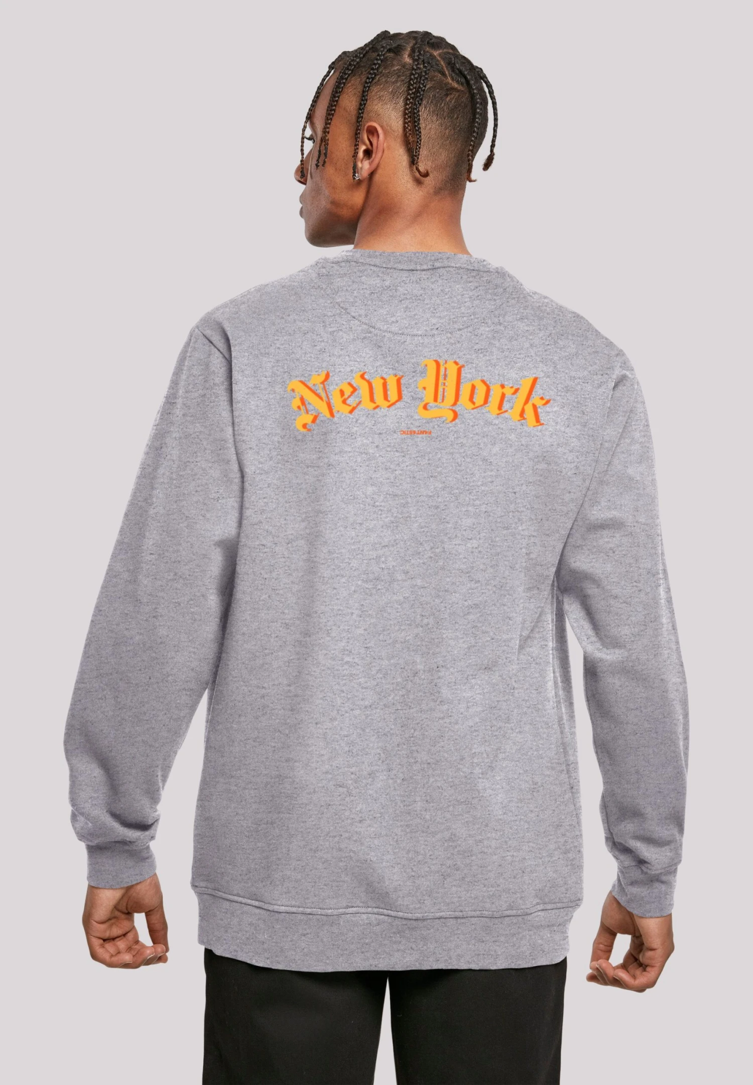 F4NT4STIC New York Crew - Sweater - Heather Grey 3 F4NT4STIC New York Crew - Sweater - Heather Grey
