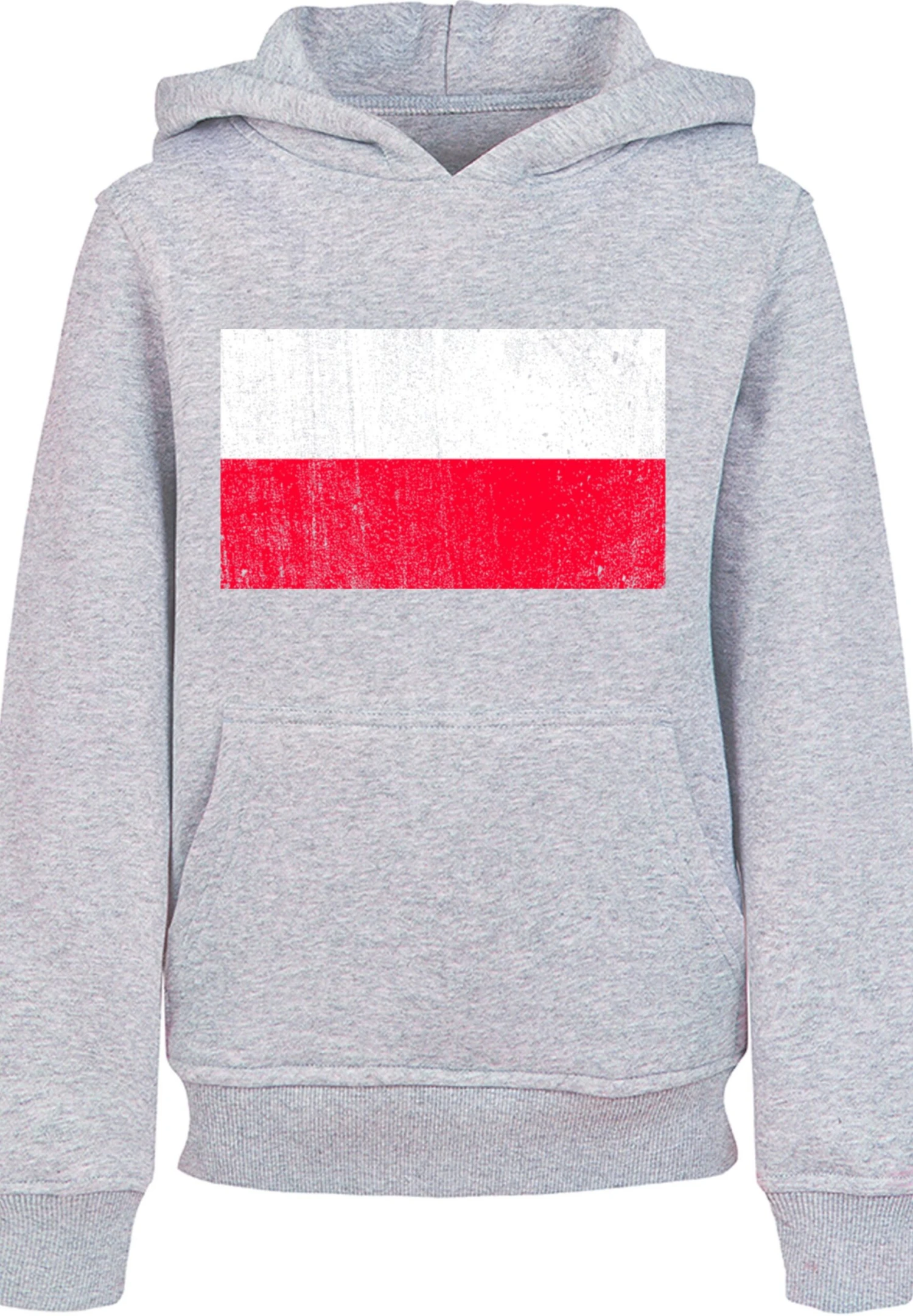 F4NT4STIC Polen Flagge Distressed - Hoodie - Heather Grey 8 F4NT4STIC Polen Flagge Distressed - Hoodie - Heather Grey - Afbeelding 6