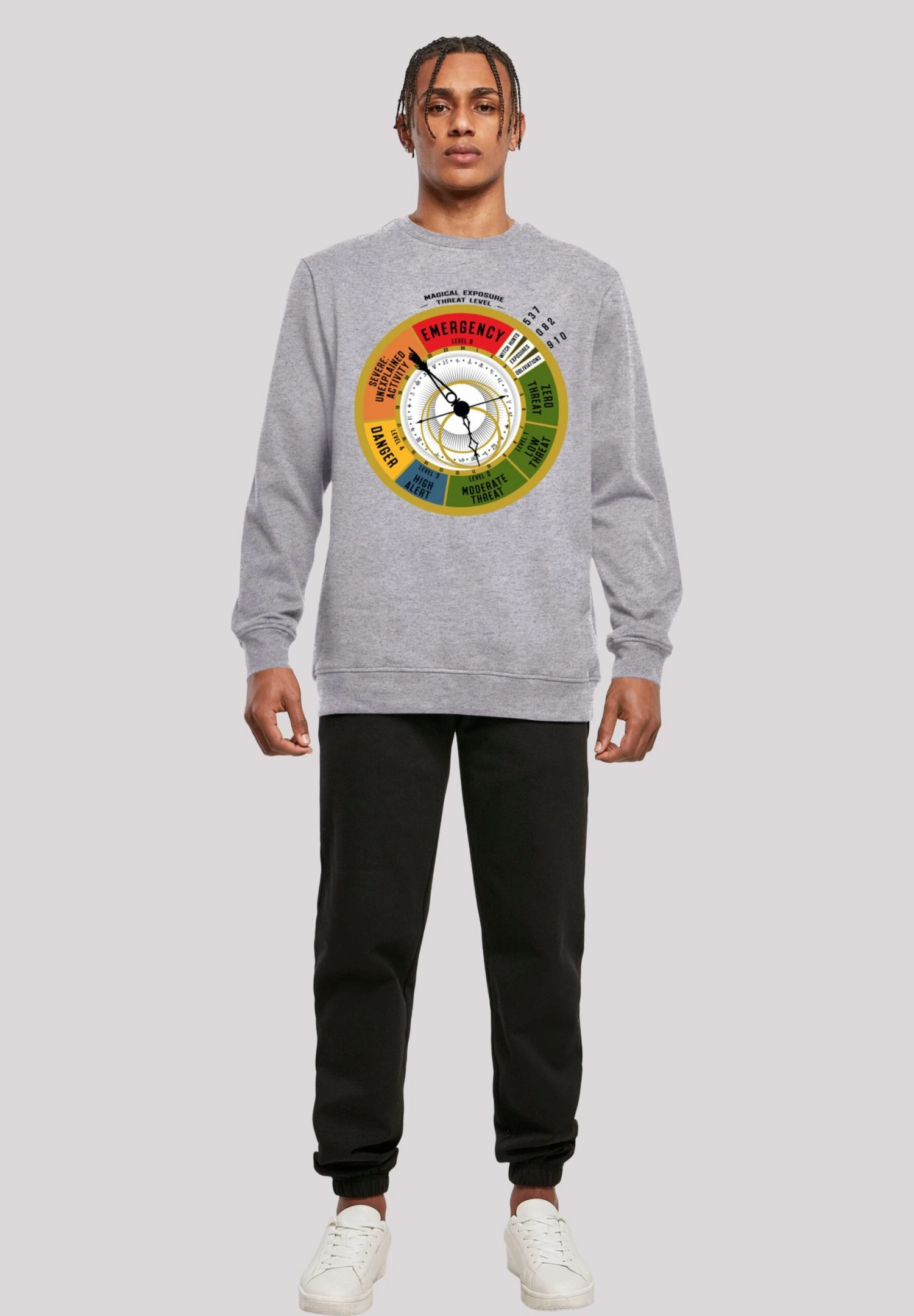 F4NT4STIC Phantastische Tierwesen Threat Level - Sweater - Heather Grey 4 F4NT4STIC Phantastische Tierwesen Threat Level - Sweater - Heather Grey - Afbeelding 2