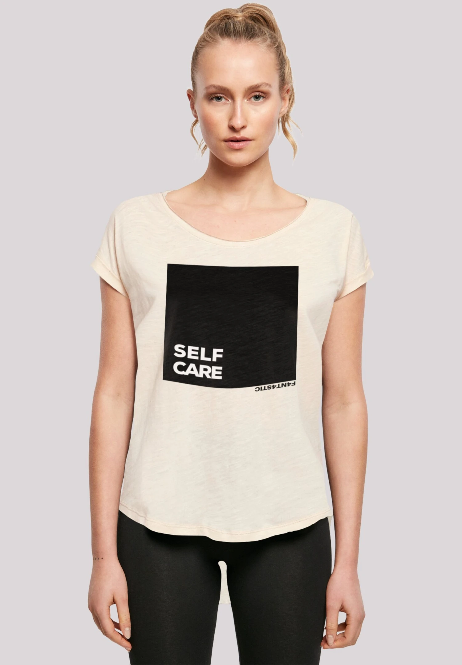 F4NT4STIC Self Care Long- T-Shirt Print - Whitesand 3 F4NT4STIC Self Care Long- T-Shirt Print - Whitesand
