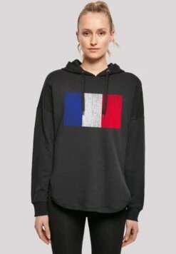 F4NT4STIC Frankreich Flagge Distressed - Hoodie - Schwarz