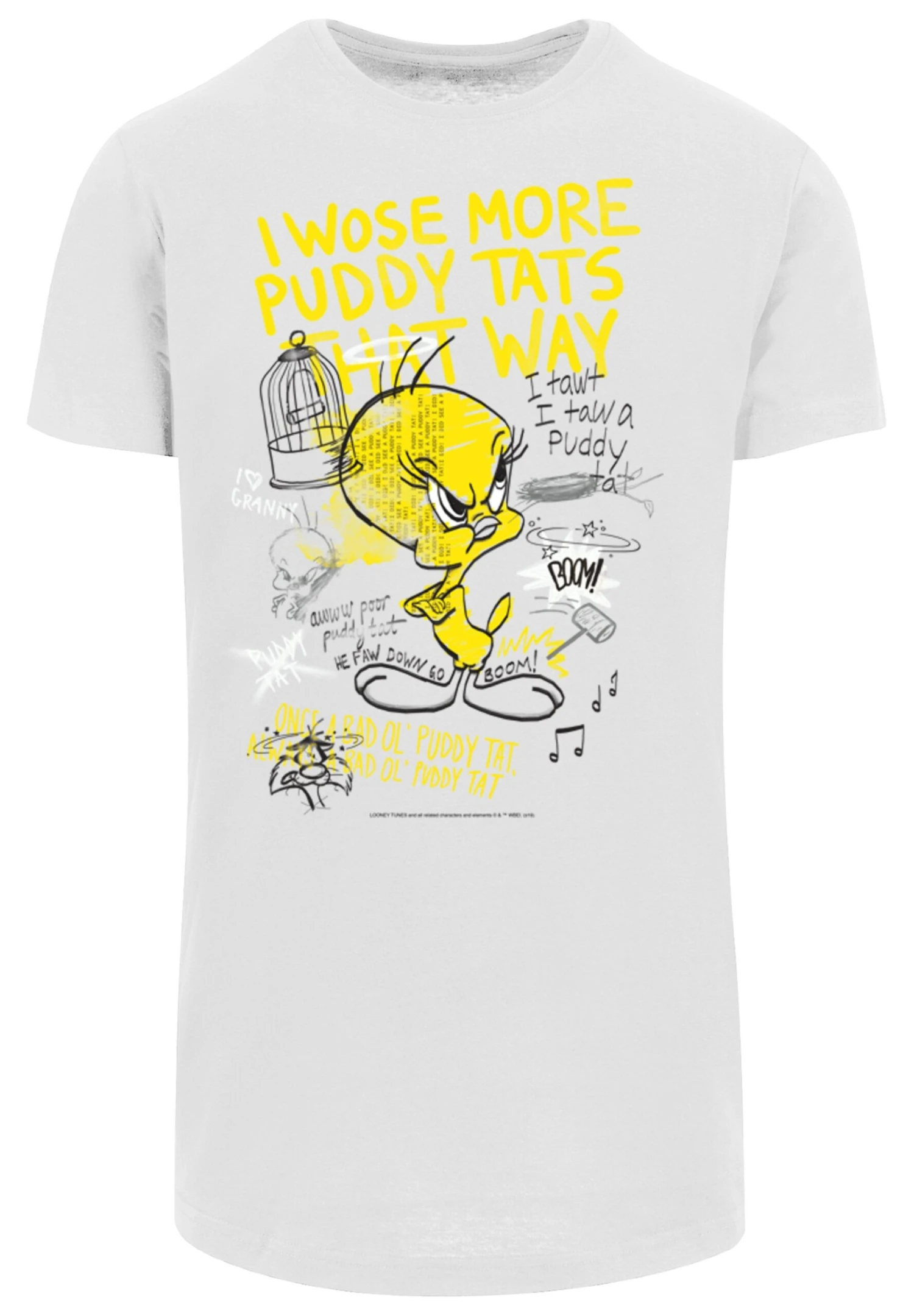 F4NT4STIC Looney Tunes Tweety Pie More Puddy Tats - T-Shirt Print - White 8 F4NT4STIC Looney Tunes Tweety Pie More Puddy Tats - T-Shirt Print - White - Afbeelding 6