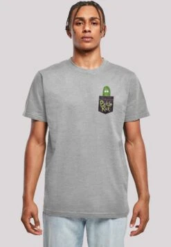 F4NT4STIC Rick And Morty Pickle Rick - T-Shirt Print - Heather Grey