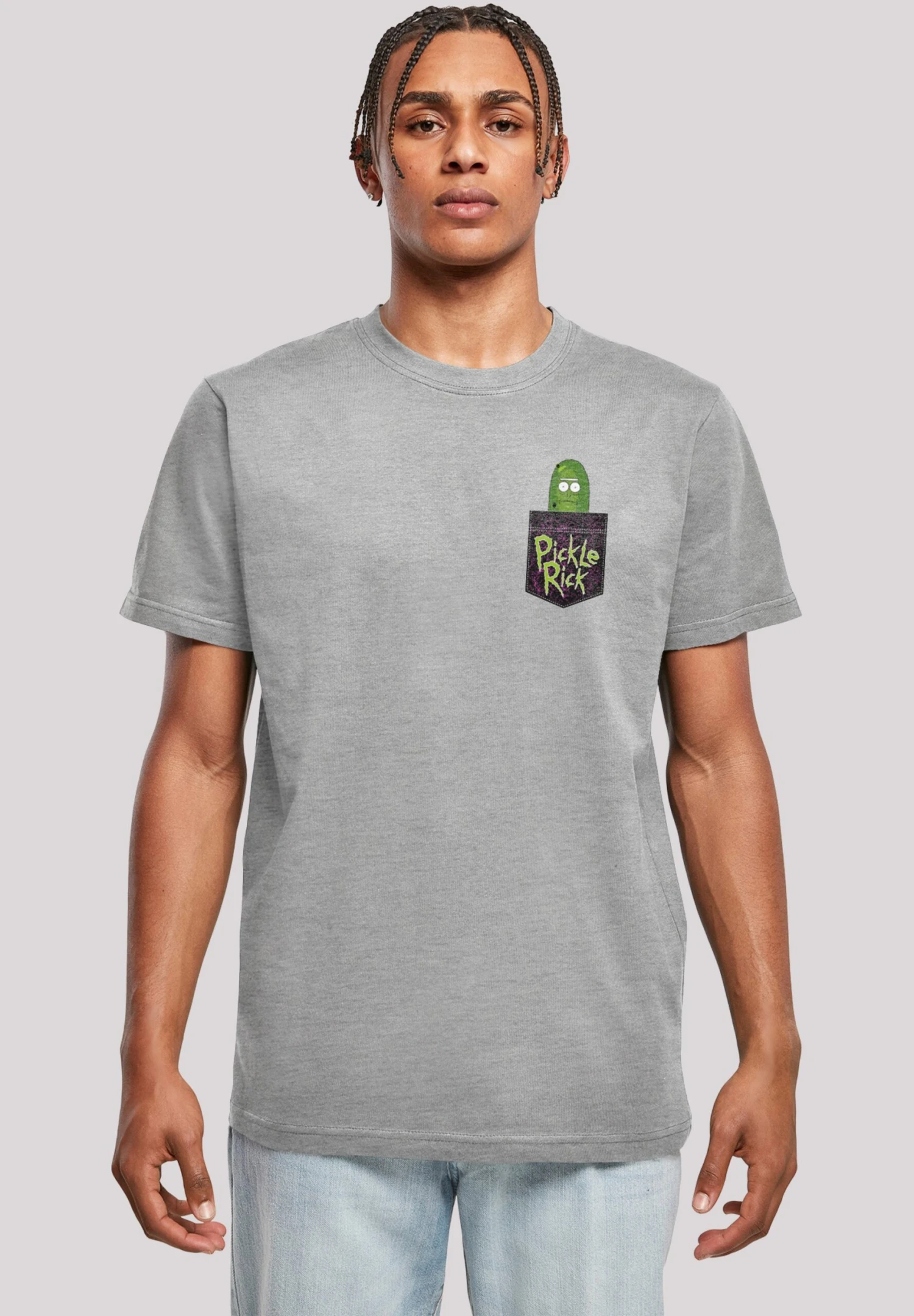 F4NT4STIC Rick And Morty Pickle Rick - T-Shirt Print - Heather Grey 3 F4NT4STIC Rick And Morty Pickle Rick - T-Shirt Print - Heather Grey