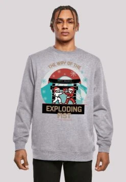 F4NT4STIC Retro Gaming Way Of The Exploding Fist Christmas Design - Sweater - Heather Grey