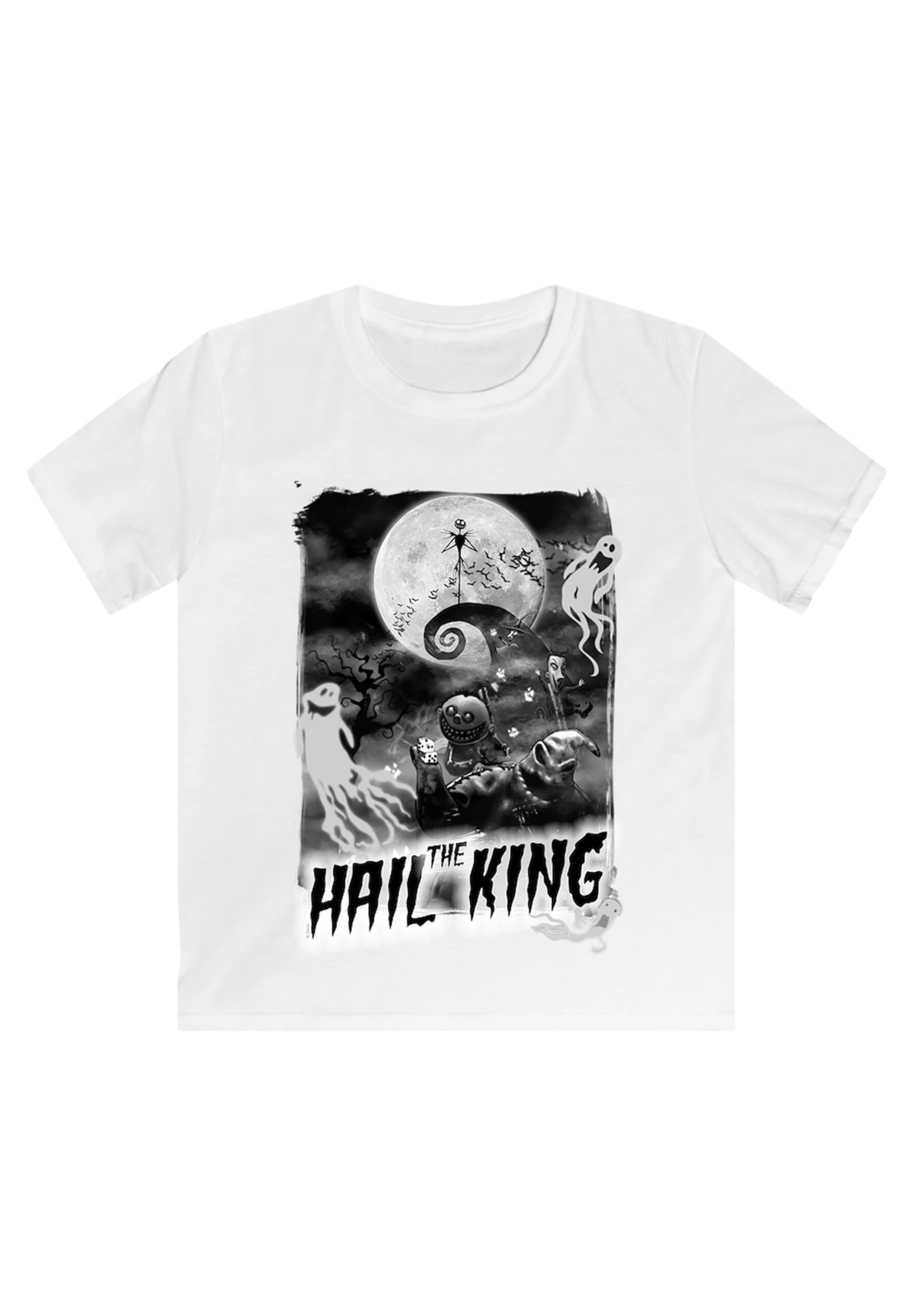 F4NT4STIC Disney Nightmare Before Christmas Hail The King - T-Shirt Print - White 4 F4NT4STIC Disney Nightmare Before Christmas Hail The King - T-Shirt Print - White - Afbeelding 2