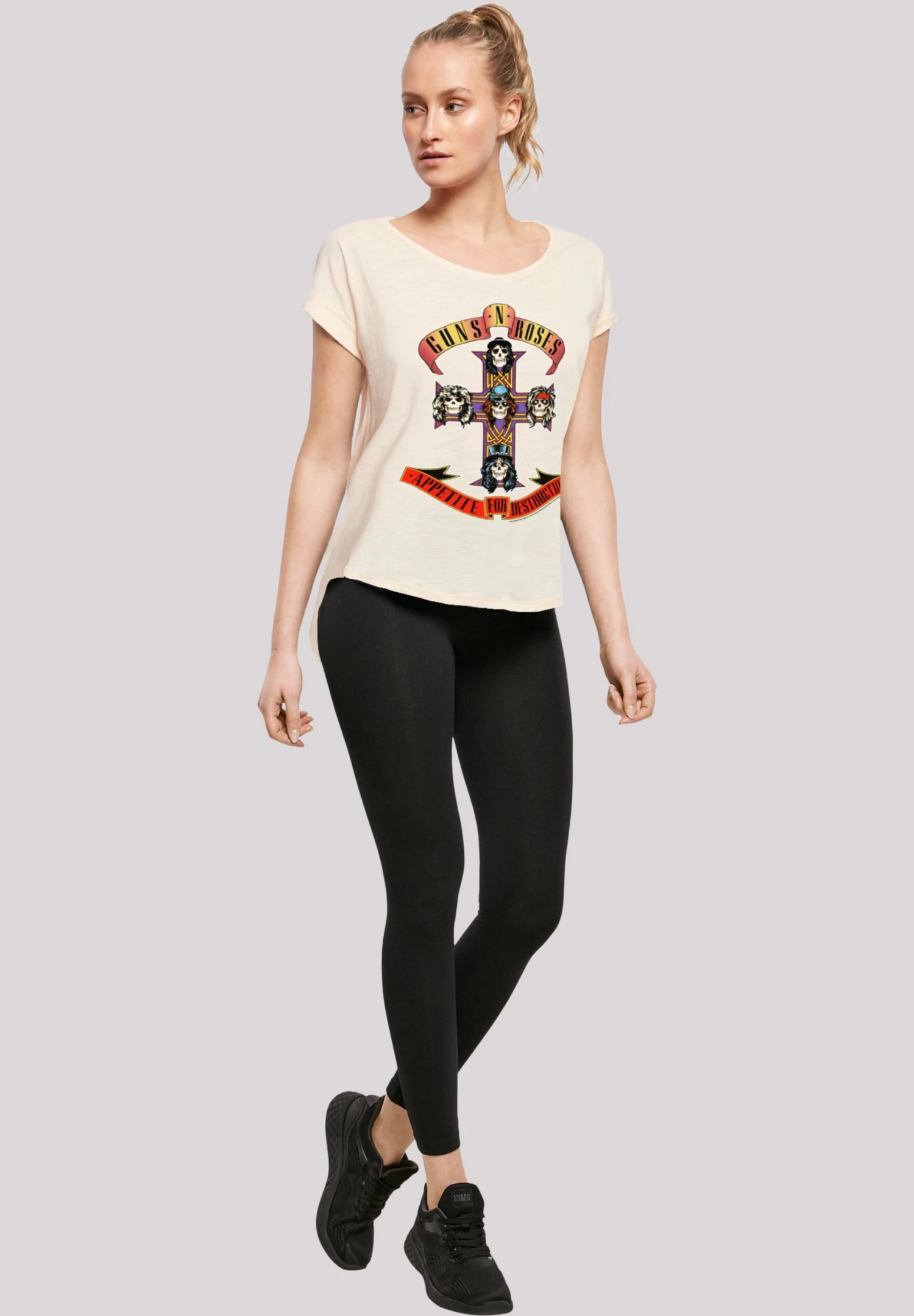 F4NT4STIC Guns 'N' Roses Band Appetite For Destruction - T-Shirt Print - Whitesand 4 F4NT4STIC Guns 'N' Roses Band Appetite For Destruction - T-Shirt Print - Whitesand - Afbeelding 2