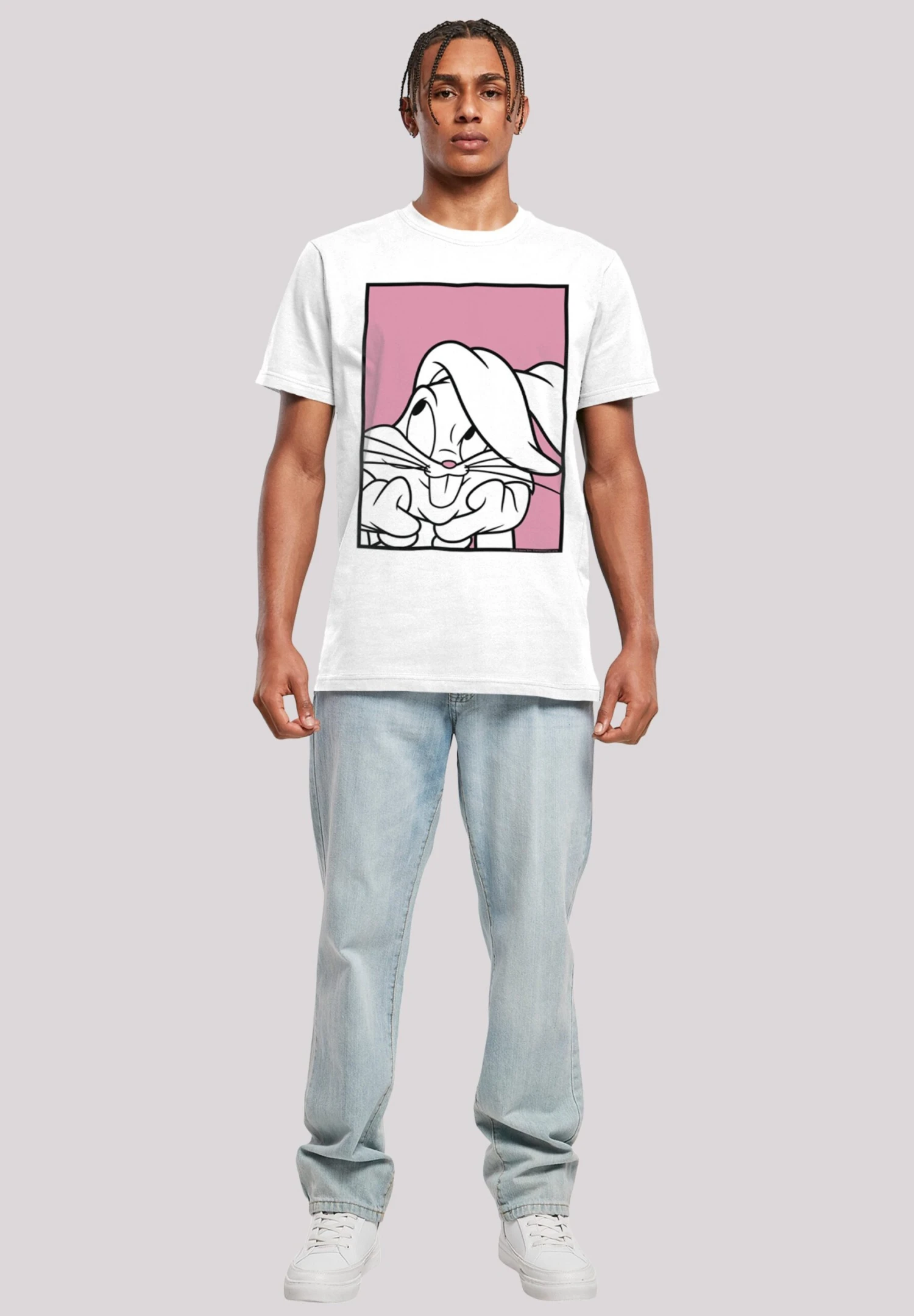 F4NT4STIC Looney Tunes Bugs Bunny Adore - T-Shirt Print - White 4 F4NT4STIC Looney Tunes Bugs Bunny Adore - T-Shirt Print - White - Afbeelding 2