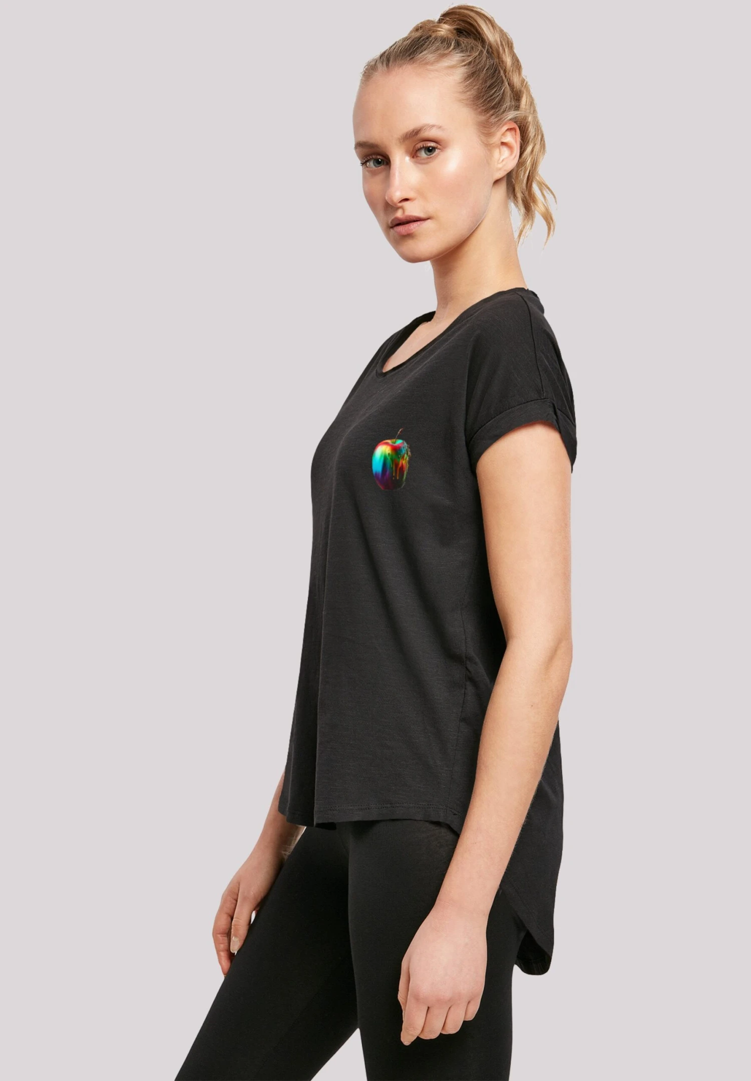 F4NT4STIC Rainbow Apple - T-Shirt Print - Schwarz 7 F4NT4STIC Rainbow Apple - T-Shirt Print - Schwarz - Afbeelding 5