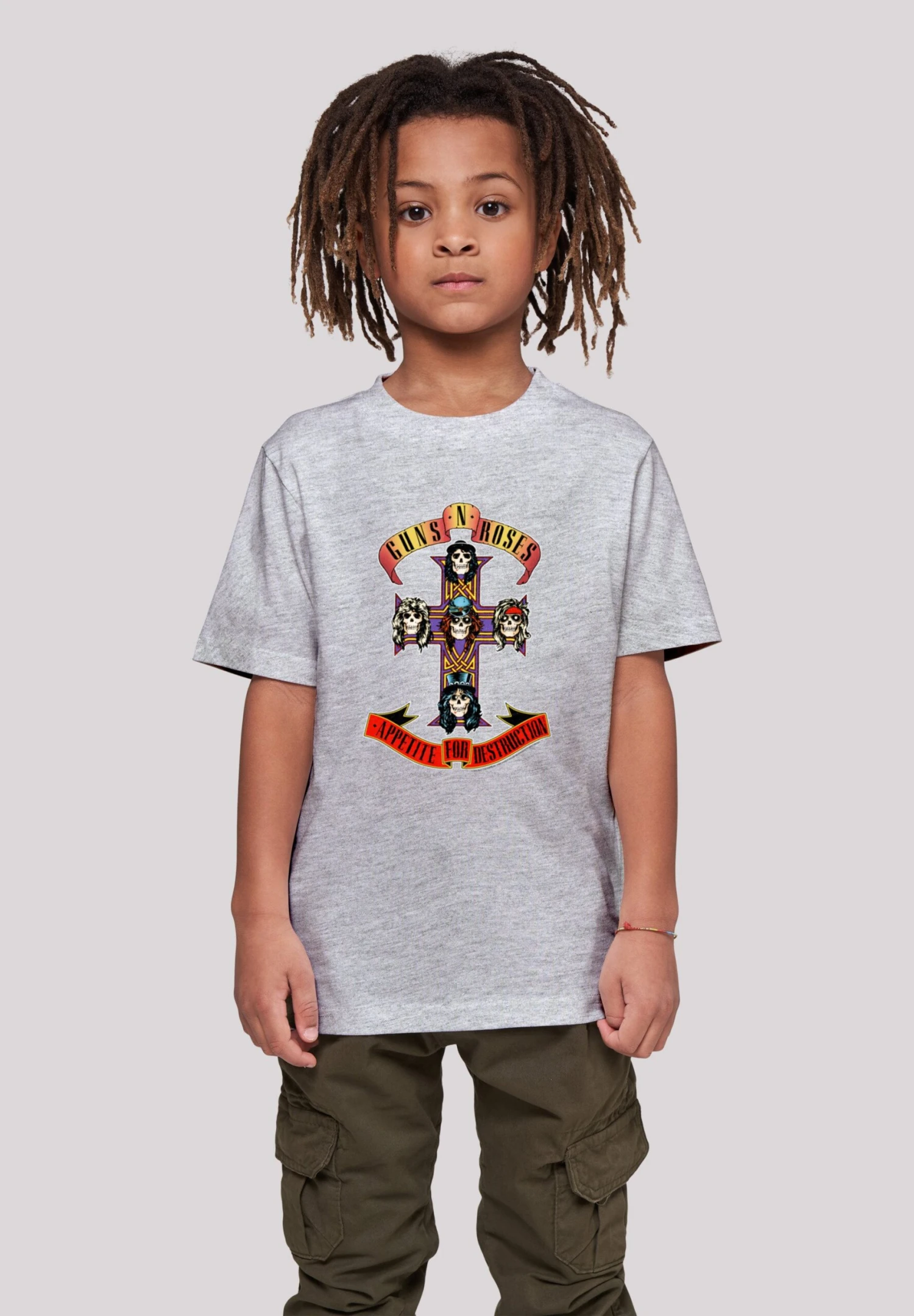 F4NT4STIC Guns 'N' Roses Band Appetite For Destruction - T-Shirt Print - Heather Grey 4 F4NT4STIC Guns 'N' Roses Band Appetite For Destruction - T-Shirt Print - Heather Grey - Afbeelding 2