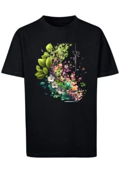 F4NT4STIC Baum Mit Blumen Unisex - T-Shirt Print - Schwarz -F4Nt4Stic 2704f0c60b6942e6a2c4032e787ee8ca
