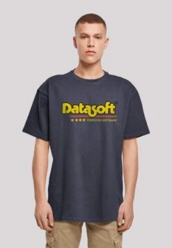 F4NT4STIC Datasoft Retro Gaming Sevensquared - T-Shirt Print - Navy