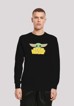 F4NT4STIC Star Wars The Mandalorian The Child Baby Yoda Logo Premium Kri - Sweater - Black