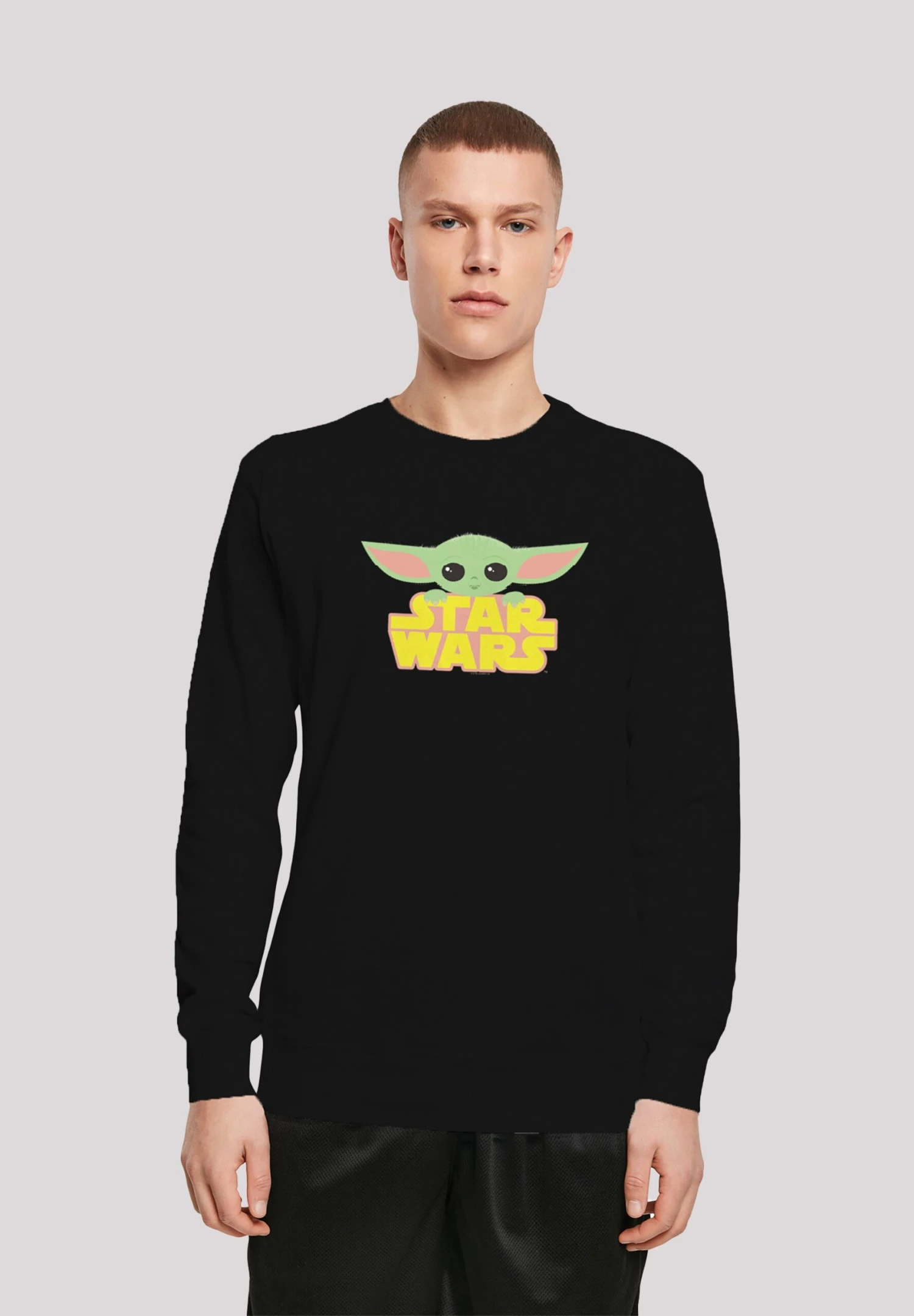 F4NT4STIC Star Wars The Mandalorian The Child Baby Yoda Logo Premium Kri - Sweater - Black 3 F4NT4STIC Star Wars The Mandalorian The Child Baby Yoda Logo Premium Kri - Sweater - Black