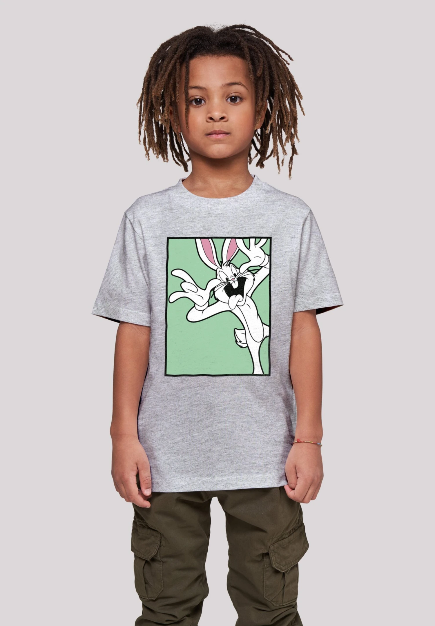 F4NT4STIC Looney Tunes Bugs Bunny Funny Face - T-Shirt Print - Heather Grey 4 F4NT4STIC Looney Tunes Bugs Bunny Funny Face - T-Shirt Print - Heather Grey - Afbeelding 2