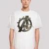 F4NT4STIC Marvel Avengers Infinity War Marvel Logo - T-Shirt Print - White