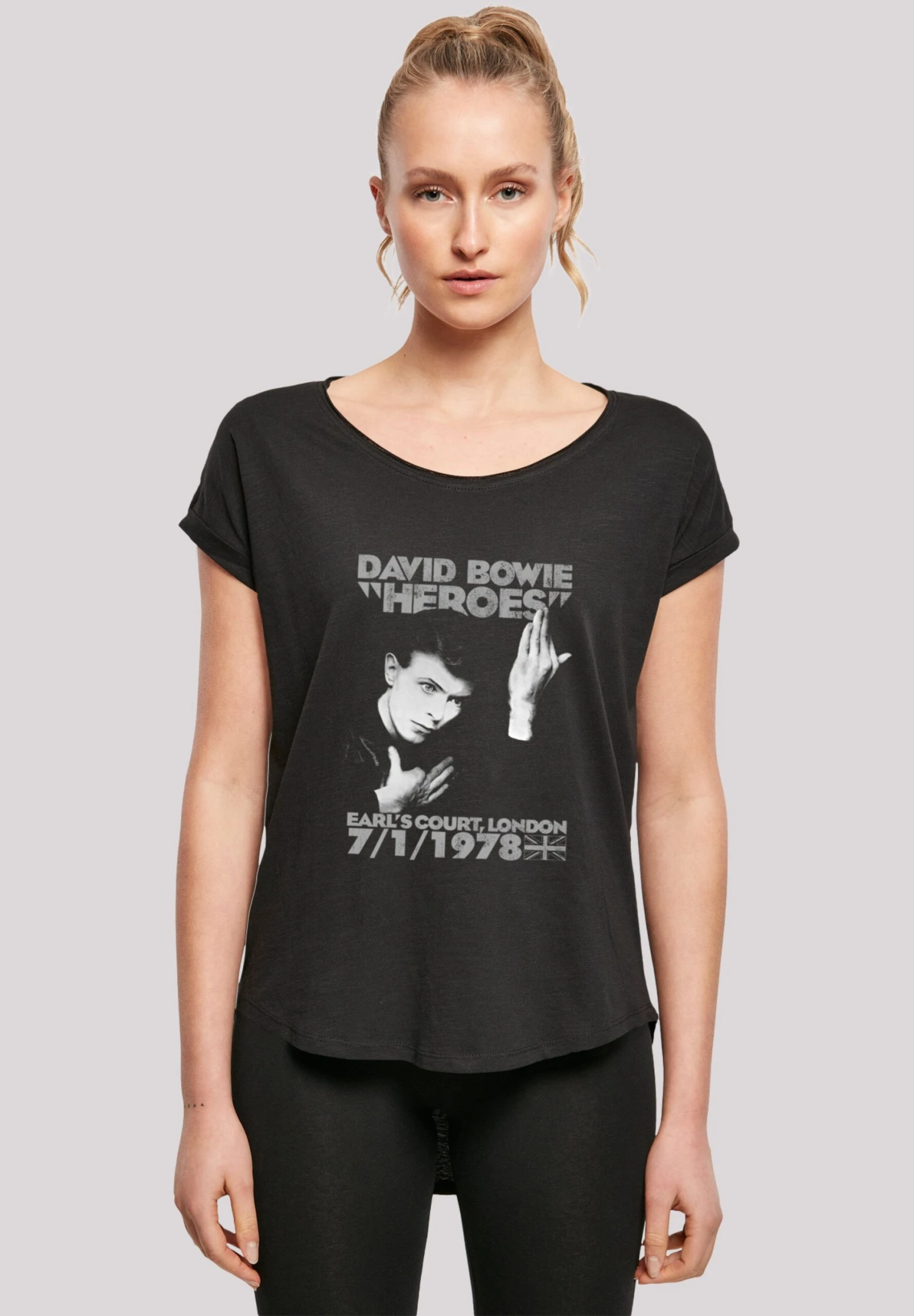 F4NT4STIC David Bowie Earls Court Heroes - T-Shirt Print - Black 3 F4NT4STIC David Bowie Earls Court Heroes - T-Shirt Print - Black