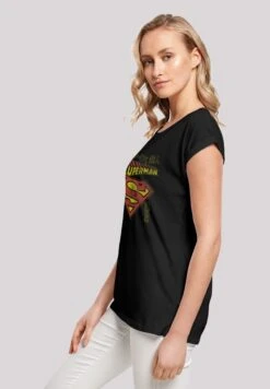 F4NT4STIC Extended Shoulder Dc Comics Superman Shield - T-Shirt Print - Black -F4Nt4Stic 3365c2c7b2314c95ba7496bb3ede86fa