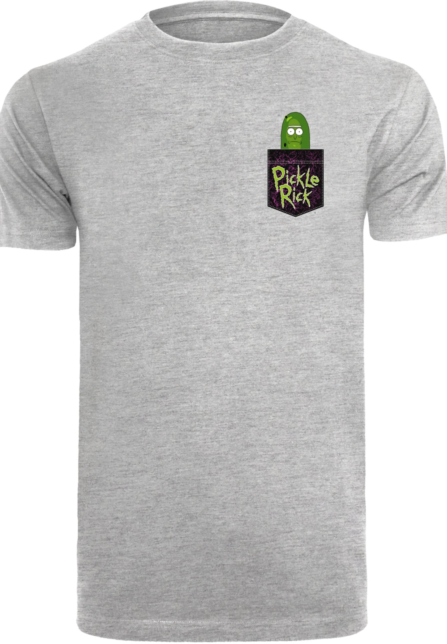 F4NT4STIC Rick And Morty Pickle Rick - T-Shirt Print - Heather Grey 8 F4NT4STIC Rick And Morty Pickle Rick - T-Shirt Print - Heather Grey - Afbeelding 6