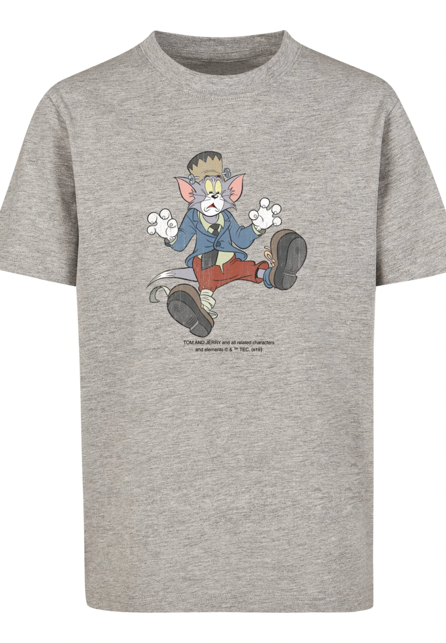 F4NT4STIC Tom And Jerry Tv Serie Frankenstein Tom - T-Shirt Print - Heather Grey 8 F4NT4STIC Tom And Jerry Tv Serie Frankenstein Tom - T-Shirt Print - Heather Grey - Afbeelding 6