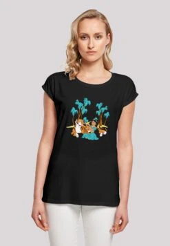 F4NT4STIC Disney Aladdin Jasmine Abu Rajah Beach - T-Shirt Print - Black