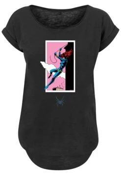 F4NT4STIC Marvel Comics Black Widow Roof Jump - T-Shirt Print - Black -F4Nt4Stic 37f4c11a4db647ebaa7f5e8d5b065796