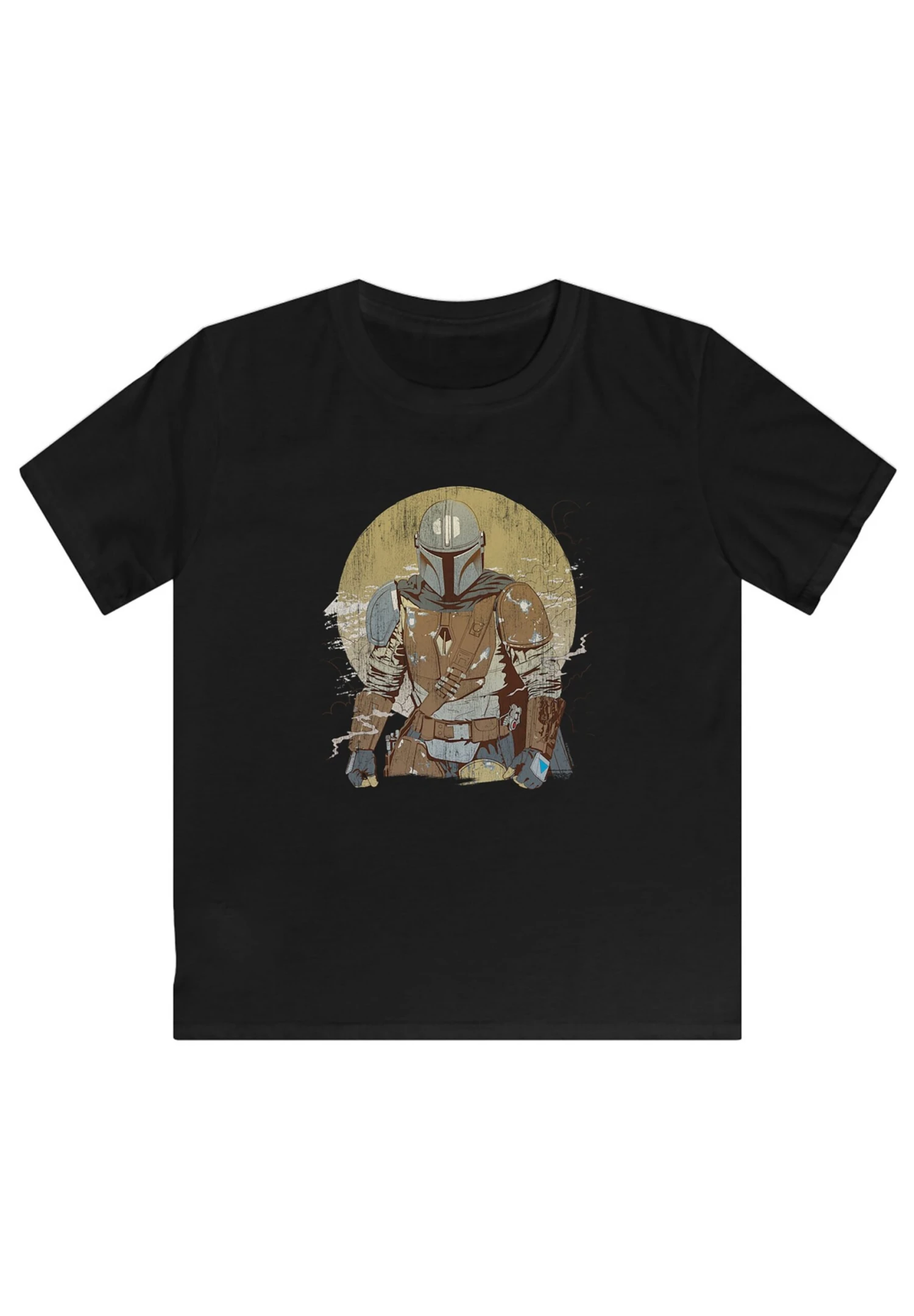 F4NT4STIC Star Wars The Mandalorian Distressed Warrior- T-Shirt Print - Black 4 F4NT4STIC Star Wars The Mandalorian Distressed Warrior- T-Shirt Print - Black - Afbeelding 2