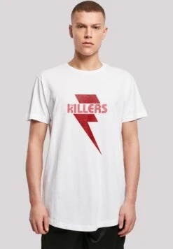 F4NT4STIC The Killers Rock Band Red Bolt - T-Shirt Print - White