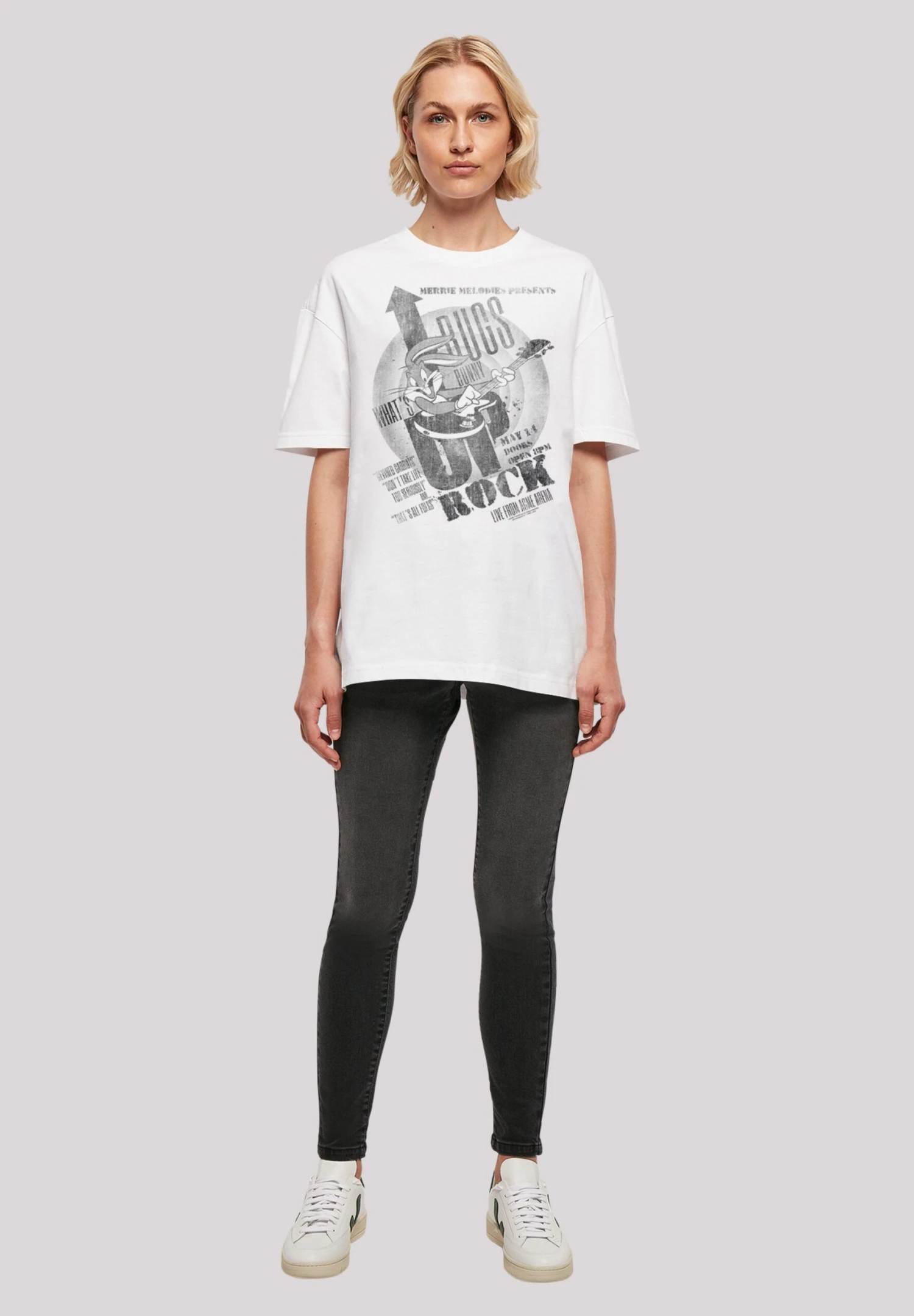 F4NT4STIC Looney Tunes Trickfilm Serie Cartoon Bugs Bunny What'S Up Rock - T-Shirt Print - White 4 F4NT4STIC Looney Tunes Trickfilm Serie Cartoon Bugs Bunny What'S Up Rock - T-Shirt Print - White - Afbeelding 2