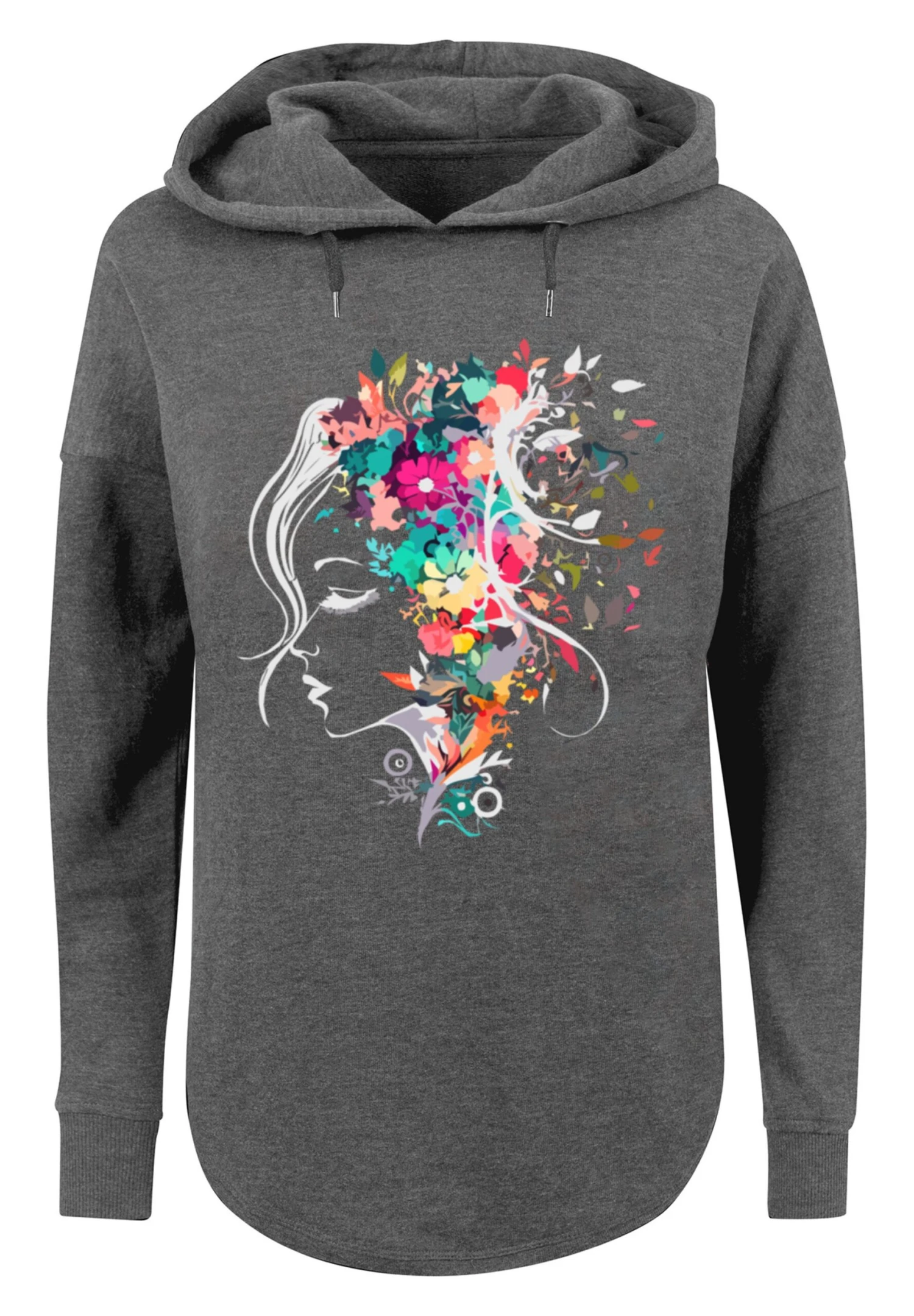 F4NT4STIC Silhouette Bunte Blumen - Hoodie - Charcoal 8 F4NT4STIC Silhouette Bunte Blumen - Hoodie - Charcoal - Afbeelding 6