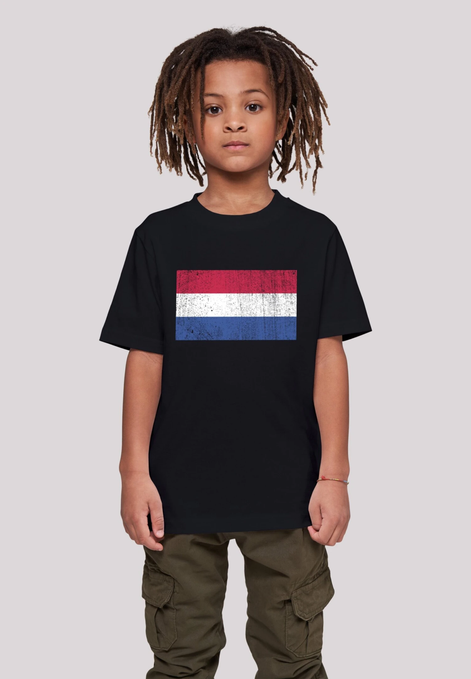 F4NT4STIC Netherlands Holland Flagge Distressed - T-Shirt Print - Schwarz 4 F4NT4STIC Netherlands Holland Flagge Distressed - T-Shirt Print - Schwarz - Afbeelding 2