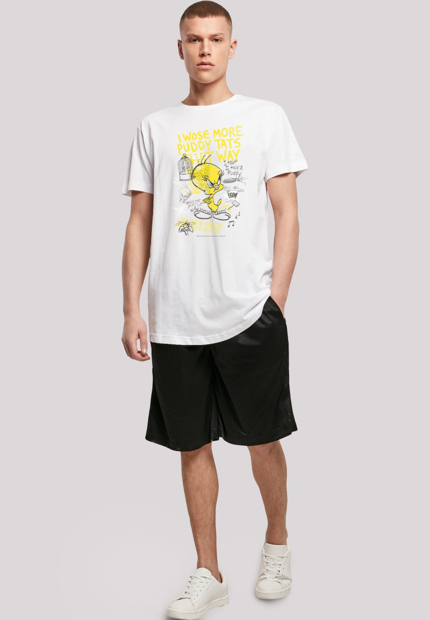 F4NT4STIC Looney Tunes Tweety Pie More Puddy Tats - T-Shirt Print - White 4 F4NT4STIC Looney Tunes Tweety Pie More Puddy Tats - T-Shirt Print - White - Afbeelding 2