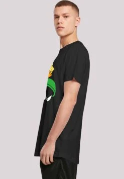 F4NT4STIC Long Cut Looney Tunes Marvin The Martian Face - T-Shirt Print - Black -F4Nt4Stic 425d4b46544646f4ae045c3797bef41d