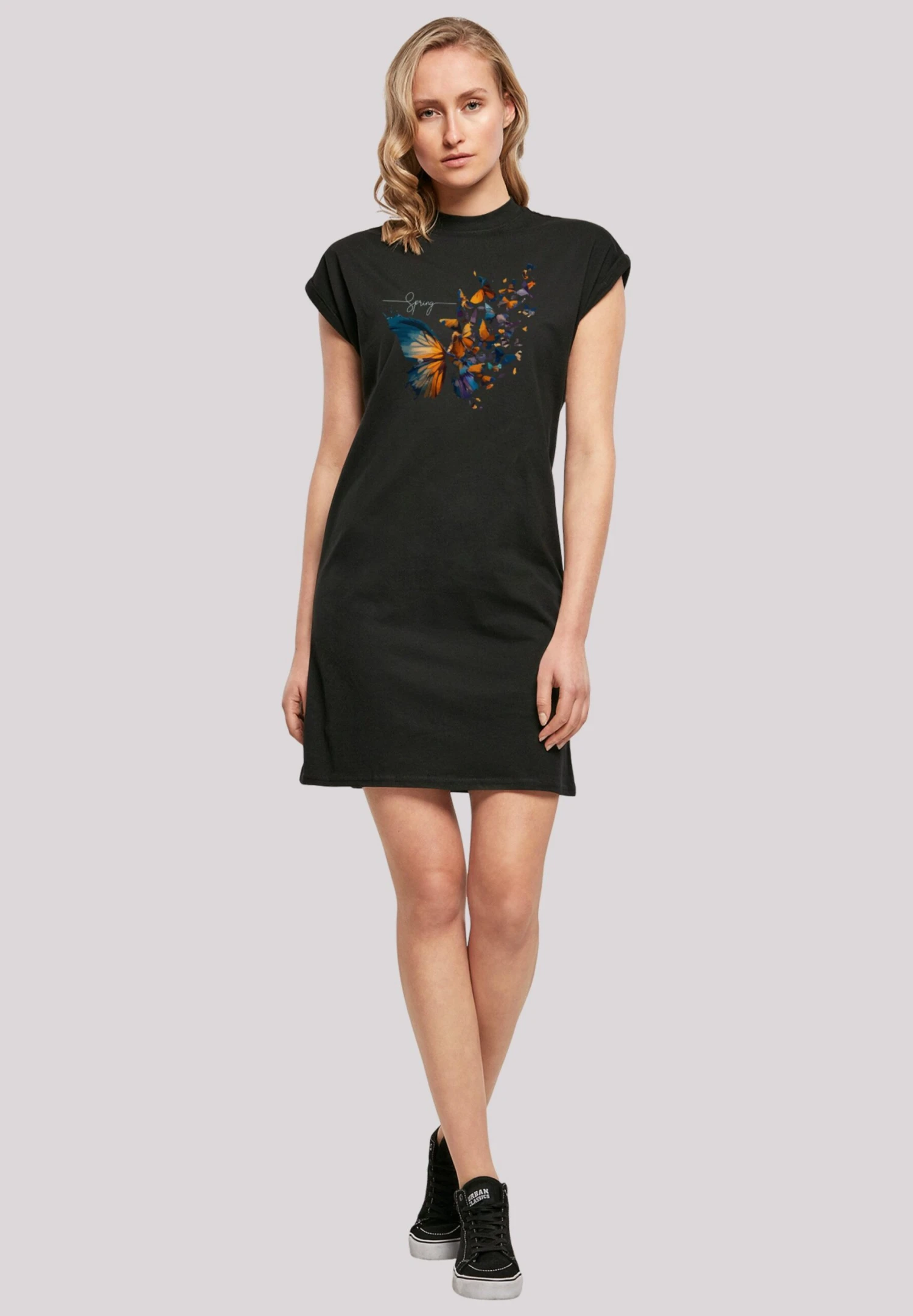 F4NT4STIC Schmetterling Frühlings - Jerseyjurk - Schwarz 4 F4NT4STIC Schmetterling Frühlings - Jerseyjurk - Schwarz - Afbeelding 2