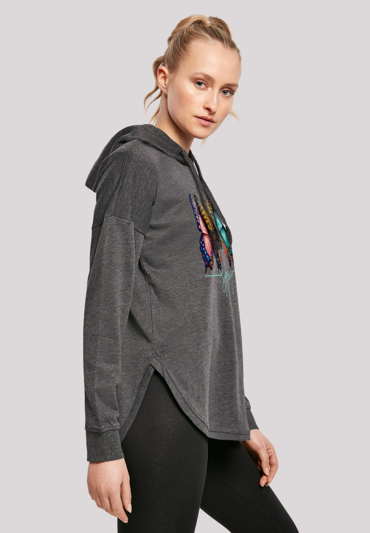 F4NT4STIC Schmetterling Illusion - Hoodie - Charcoal 6 F4NT4STIC Schmetterling Illusion - Hoodie - Charcoal - Afbeelding 4